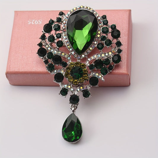 Wholesale Vintage European Cross-Border Fashion Accessories: High-End Elegant Crystal Glass Rhinestone Brooch Pin for Women