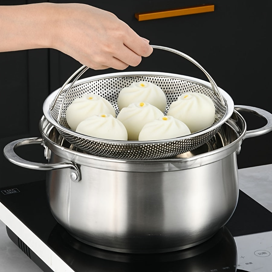 Stainless Steel Kitchen Basket: Electricity-Free and Multi-Functional Steamer for Cooking Rice, Dumplings, and Vegetables