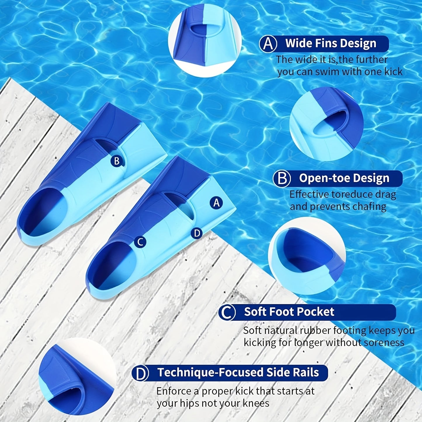 Enjoy easy and fun swimming with Kids Swim Silicone Fins - ideal for beginners!