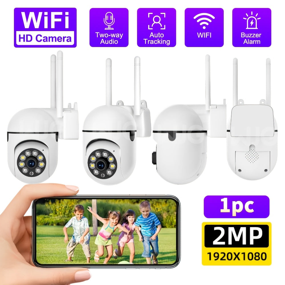 The WJG 2MP HD WiFi Security Camera offers full-color night vision, two-way audio, motion detection, and smartphone compatibility. Powered by USB, this camera has no battery and includes video & application features. It is perfect for home safety & pet