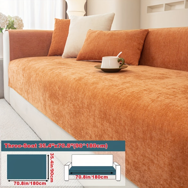 Chenille Sofa Cover suitable for armchairs to 4-seater sofas, pet-friendly, non-slip, machine washable - 1pc.