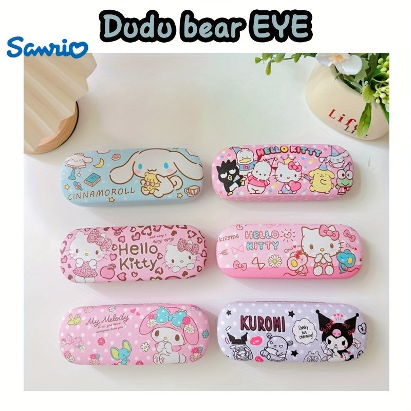 Stylish Design, Sanrio Kuromi Chic Faux Leather Glasses Case - Tough, Shockproof Protection for Fashion Glasses & Prescription Eyewear, Sanrio