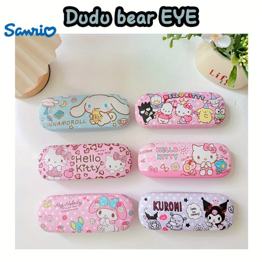 Stylish Design, Sanrio Kuromi Chic Faux Leather Glasses Case - Tough, Shockproof Protection for Fashion Glasses & Prescription Eyewear, Sanrio