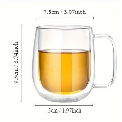 Durable double wall borosilicate glass mug, ideal for all beverages at home or in restaurants, including Middle Eastern favorites.