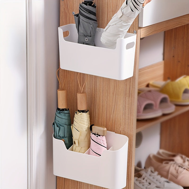 Convenient Kitchen Cabinet Door Organizer - Simple Installation, No Drilling Required! Mounts on the Wall for Storing Fresh-Keeping Bags & Accessories. Made of Sturdy Plastic Material.