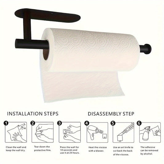 A versatile and space-saving solution for keeping paper towels tidy and easily accessible in your kitchen or bathroom, this creative non-perforated paper towel holder can also store rolls of paper, plastic wrap, and towels. Perfect for organizing and