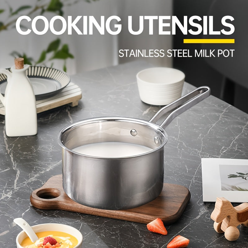 Set of 3 Stainless Steel Cookware Pieces - Includes a Soup Pot, Saucepan, and Wok with Thickened Construction - Ideal for Both Home Cooks and Professional Chefs