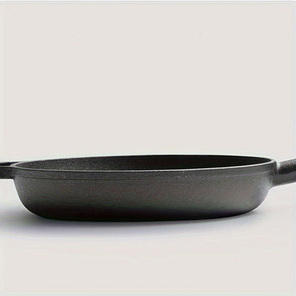 1-piece Cast Iron Skillet with Handle - Ideal for Cooking Frying, Omelets & Steaks | Sturdy & Simple to Clean Cookware for Home, Camping & Restaurants.