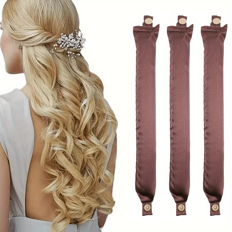 Set of 3 heatless hair curlers for big waves