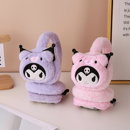 Luxurious Sanrio Kuromi Plush Earmuffs - Keep Warm in Style this Winter! Ideal Present for Special Occasions like Christmas, Birthdays, and Valentine's Day. Suitable for Both Boys and Girls. A Truly Special Gift for Loved Ones.