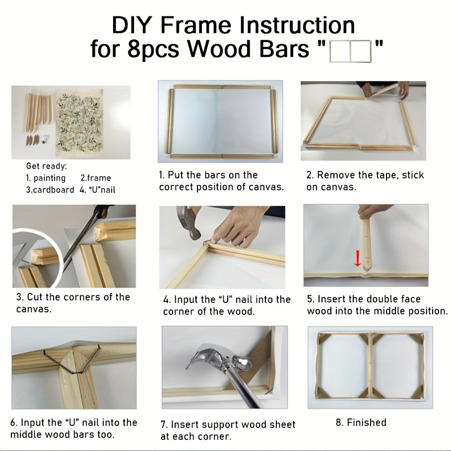 DIY Wood Canvas Stretcher Frame Kit for Gallery Wrap Oil Paintings - Ideal for Wall Art Decor