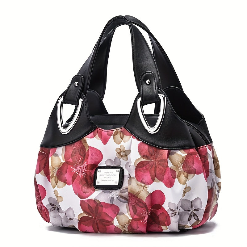 2024 New Style Women's Tote Bag with Large Capacity, Solid Color, Zipper Closure, Polyester Lined, Edge Painted, Versatile for Casual & Work Use.