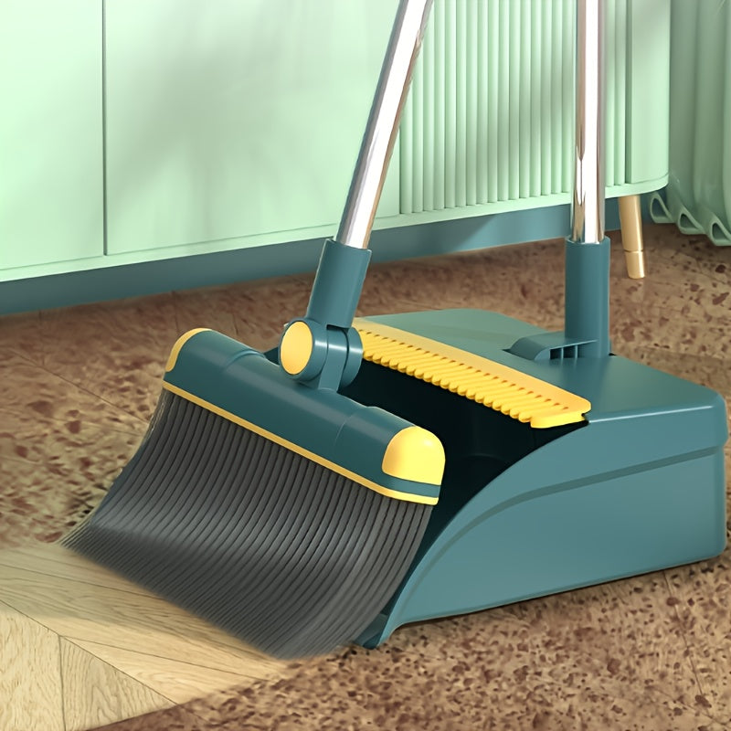 Magic Broom & Dustpan Set with Rotatable and Foldable Design - Ideal for Effortless Cleaning in Any Room | Easily Sweep Away Dirt and Pet Hair with Water Scraper