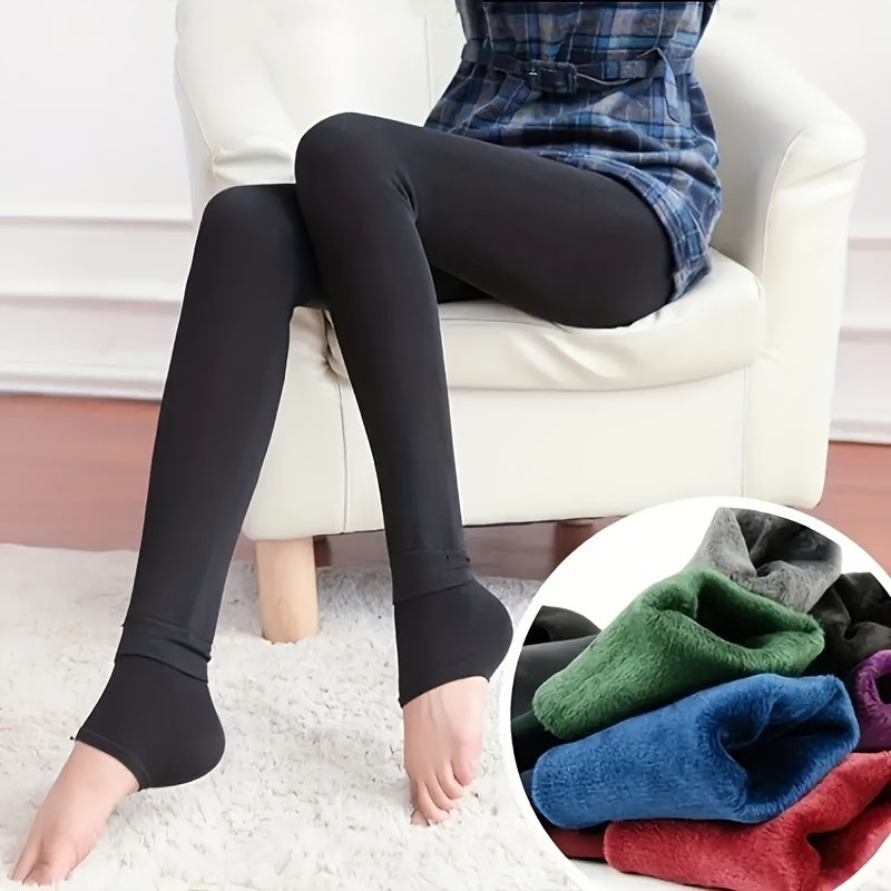 Soft and warm trample socks, high-waisted footless leggings, women's stockings