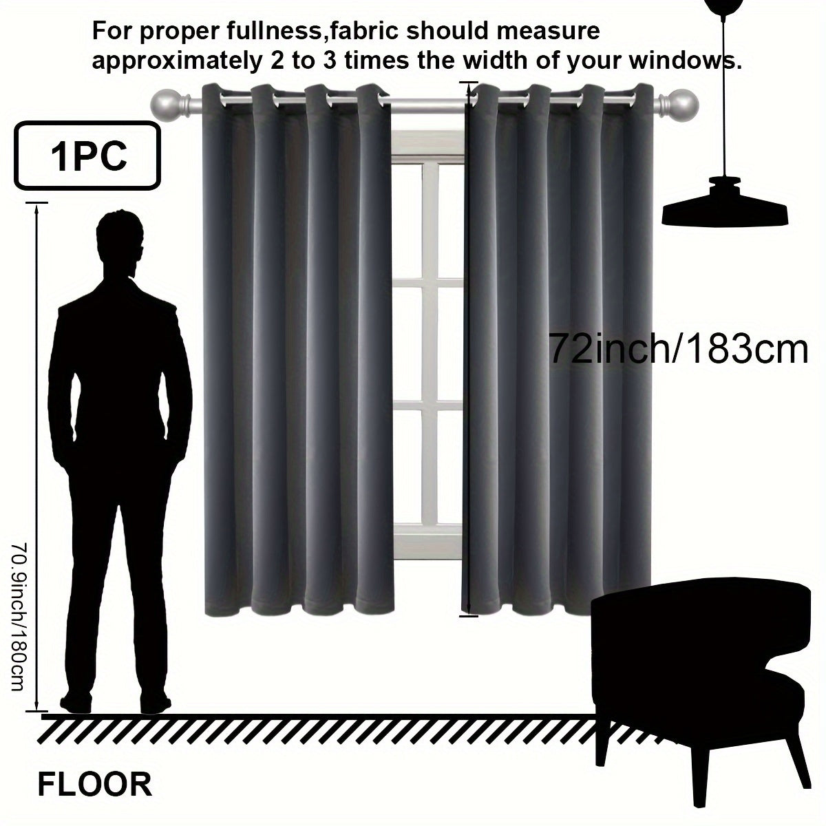 1PC Insulation and Blackout Circle Curtains, Ideal for Bedrooms and Living Rooms, Minimize Noise and Light Blocking