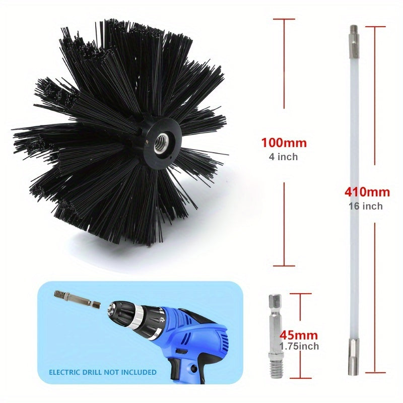 Dryer Vent Cleaning Brush Kit includes 26 pieces of flexible rods and a soft drill attachment. The expandable lint remover has a plastic handle for chimney cleaning. It extends up to 9.14 meters and is a must-have household gadget.