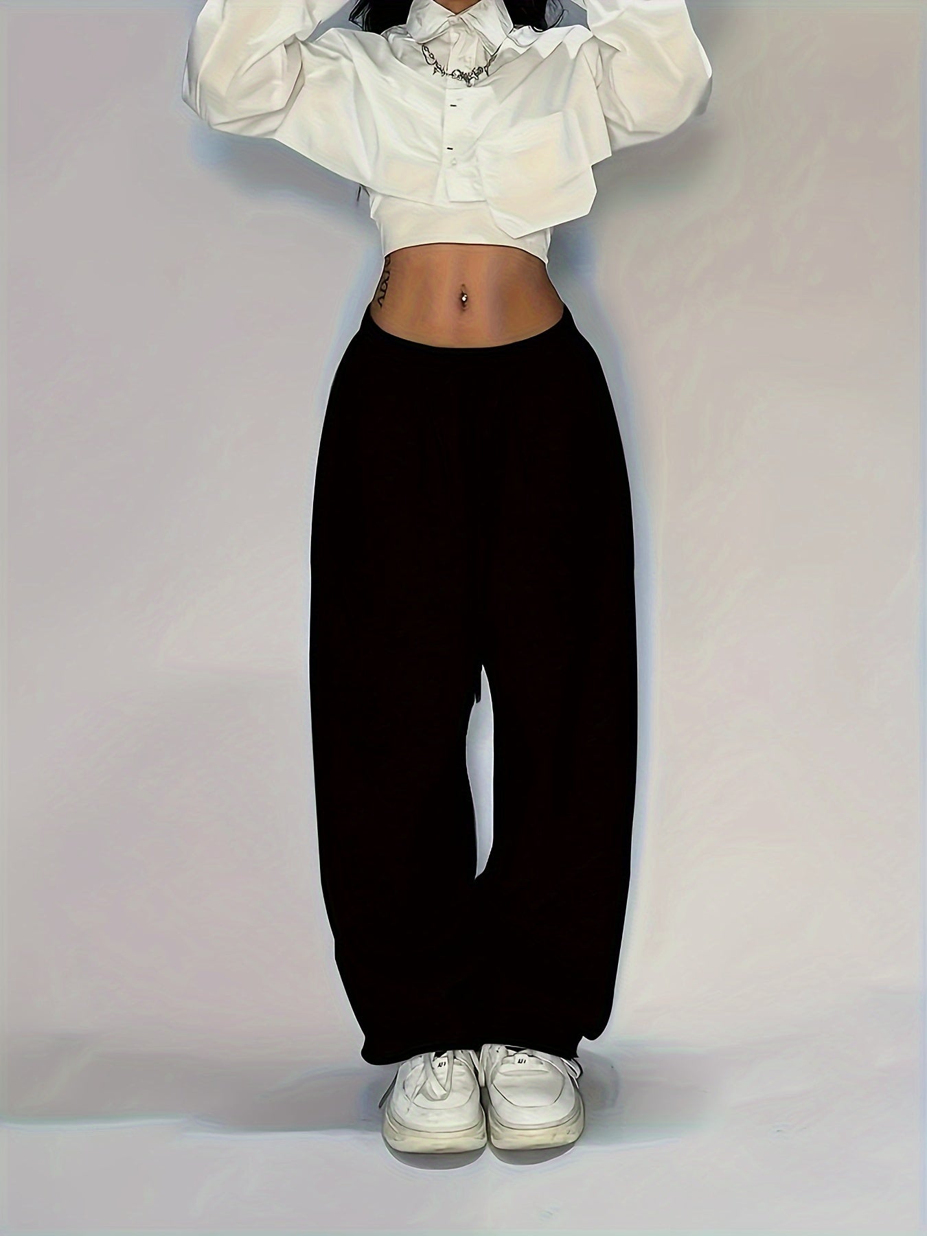 Y2K drawstring sweatpants in solid colors - perfect for spring and fall.