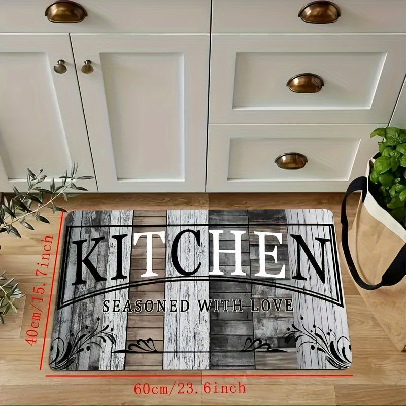 Enhance your home with a Letter Print Area Rug - Perfect for Kitchen, Living Room, Bedroom, Balcony, and More! This rug is Absorbent, Stain-Resistant, and features an Anti-Slip Backing for safety. Easy-Care Maintenance makes it a breeze to keep clean.