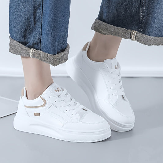 Casual women's sneakers with thick soles and stylish lace-up design, perfect for all seasons.