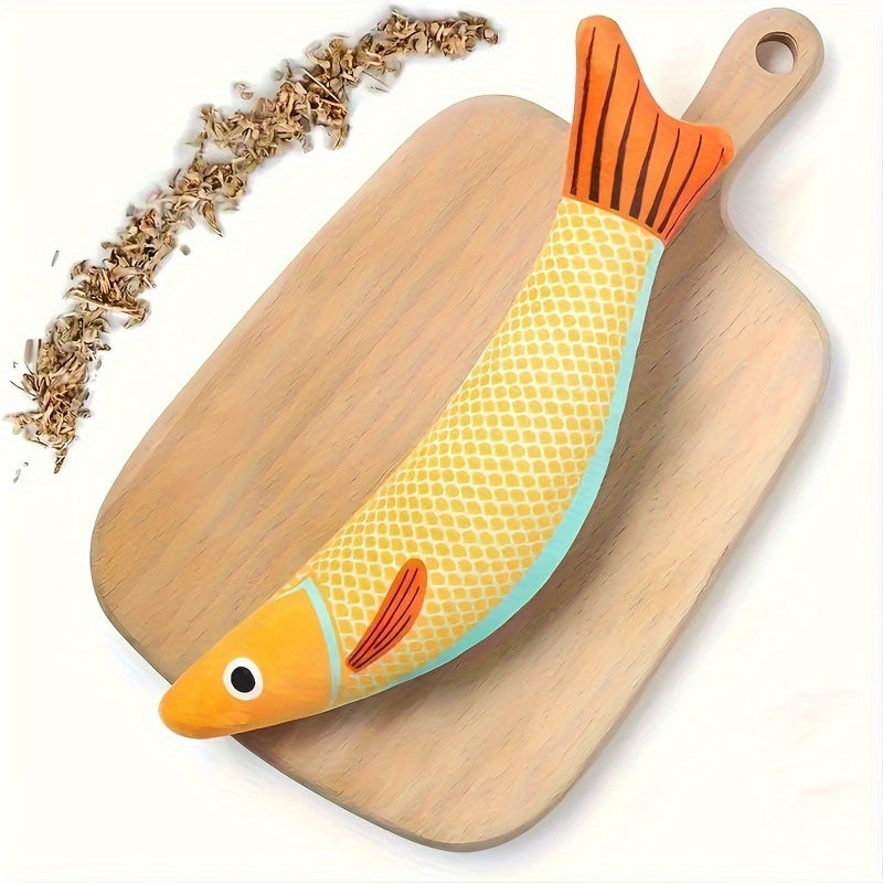 1 or 2 Cat Toy Saury Fish for interactive indoor exercise, with crinkle sound and soft, durable material.