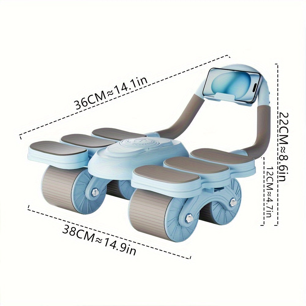 4-Wheel Abdominal Chakra with Automatic Rebound for Abdominal Muscle Training and Belly Slimming