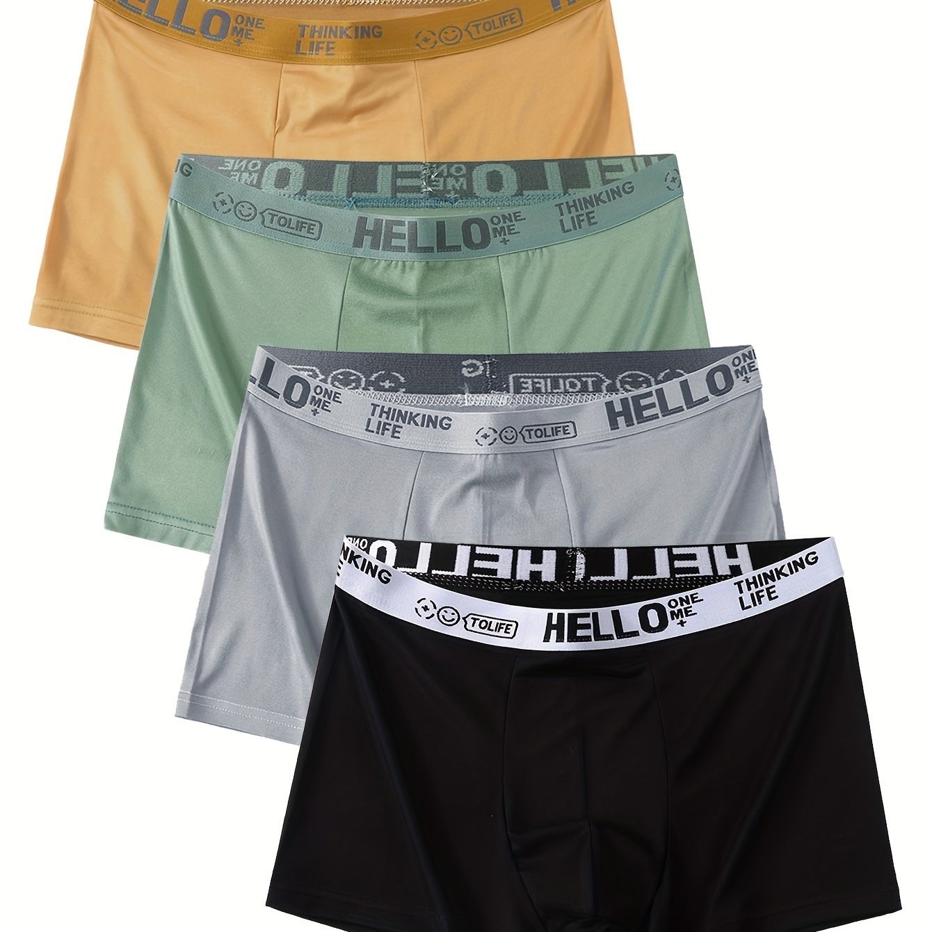 4 Men's boxer briefs that are breathable, soft, stretchy, and quick-drying for all-day comfort.