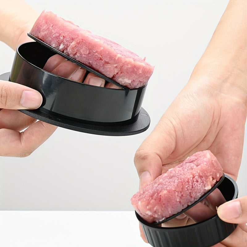 Manual hamburger meat press and rice ball mold in one, round three-in-one meat presser.