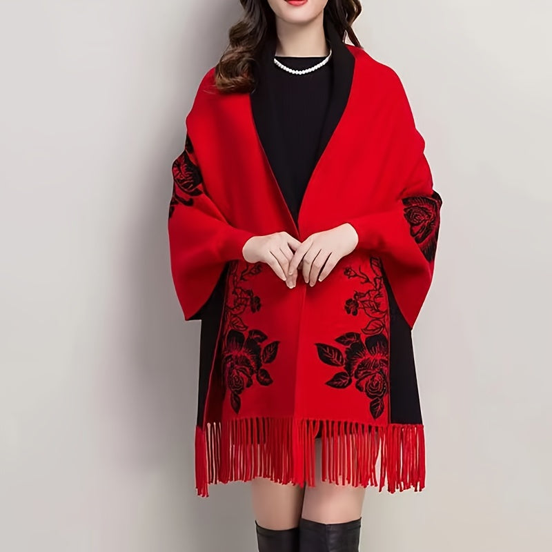 Goddess Shawl Coat for Autumn/Winter, warm and stylish, can be worn as a cheongsam with sleeves.