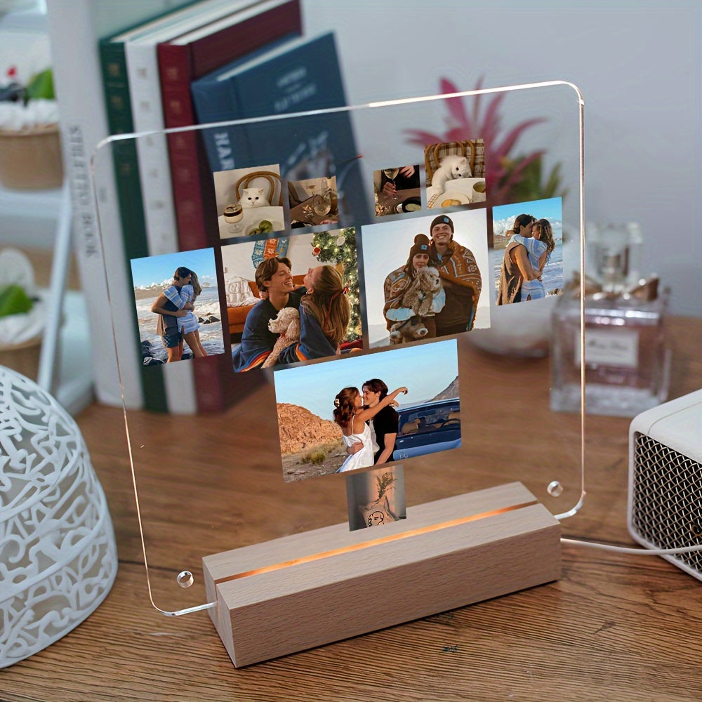 Unique Acrylic Picture Frame - Customized Holiday and Special Occasion Decoration, Handmade Love Heart Showcase for Partners, Remembrance for Beloved Pets, Original Wall and Desk Ornament, Home Decor Gift.