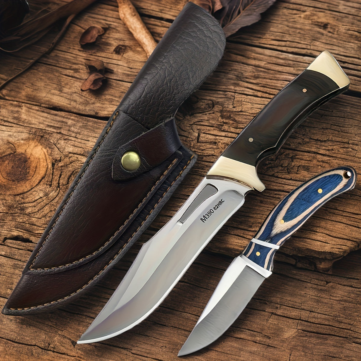 A durable 2-in-1 faux leather knife sheath with protective cover, made of 3D carved thick PU material that is gentle on the blade. Perfect for chefs and ideal for camping, outdoor cooking, and picnics. Makes a great Christmas gift idea (knife not