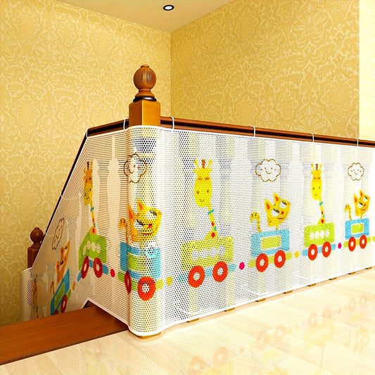 Protective Net for Staircases, Balconies, and Home Safety with Colorful Prints