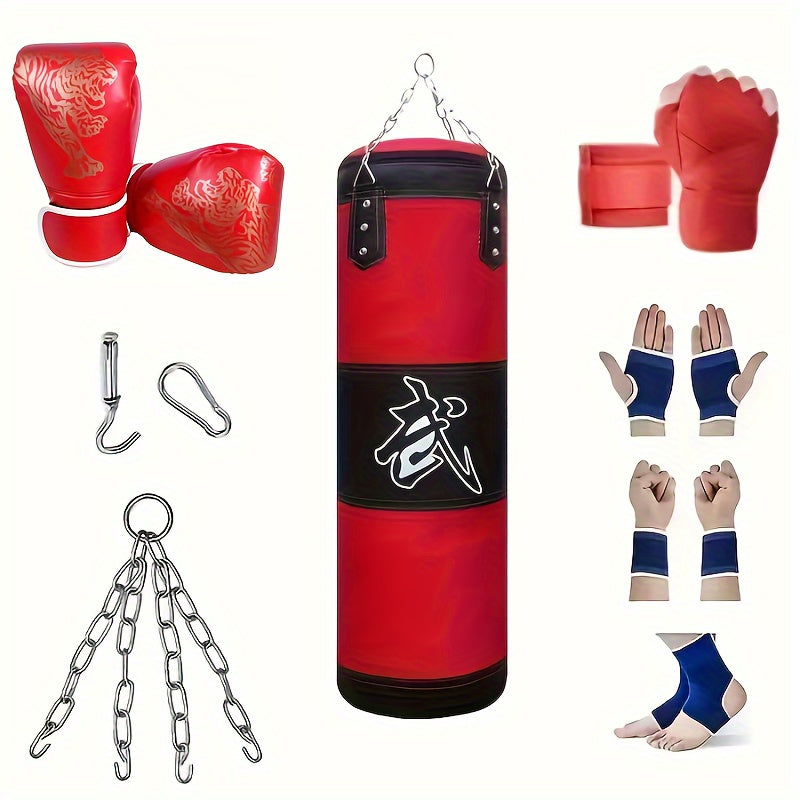 Premium Oxford Cloth Hanging Boxing Sandbag for Taekwondo and Fitness Training, Durable Sports Gear.