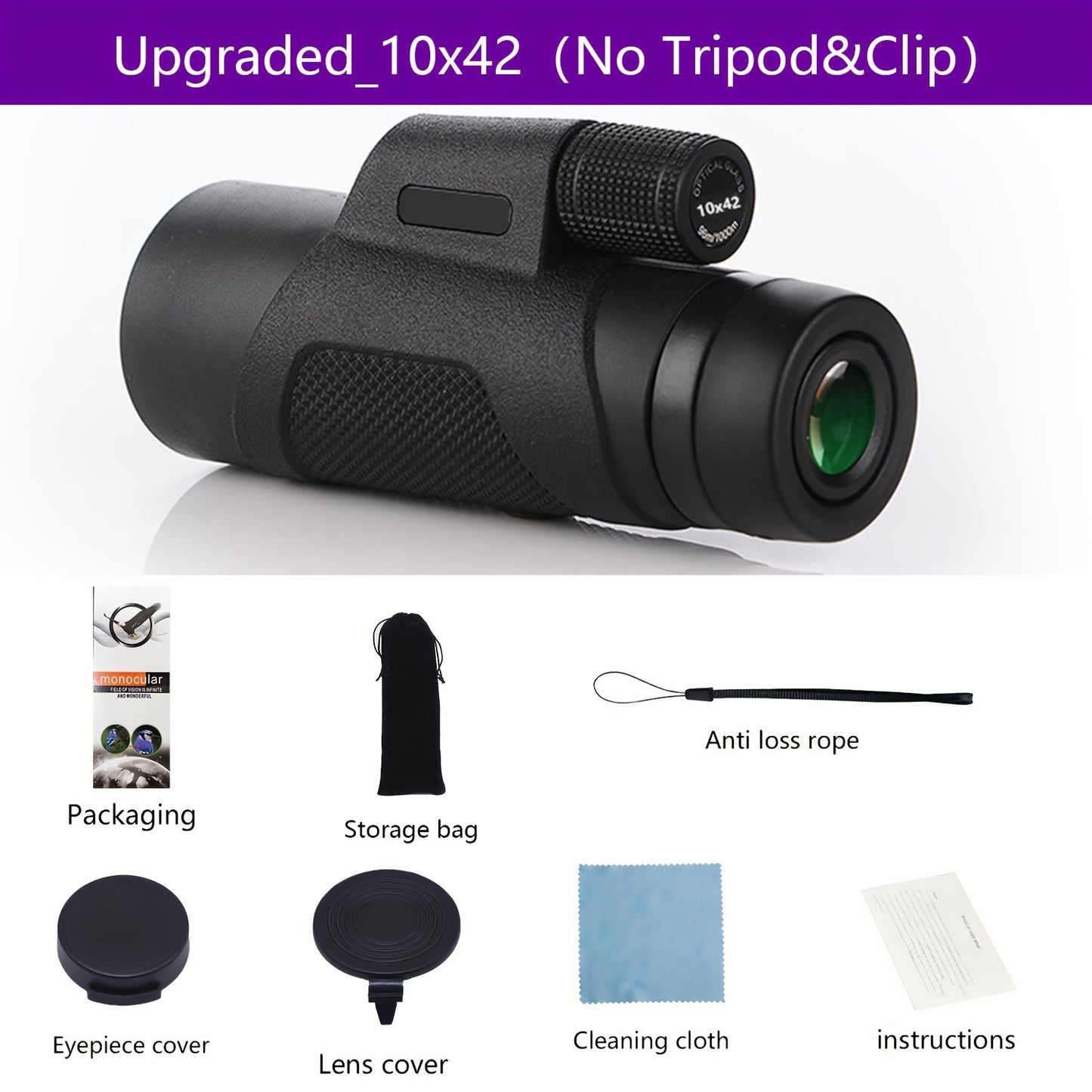 10x40mm High Definition Monocular Telescope for Adults - Portable Handheld with FMC Lens, Clear Long Distance Viewing for Outdoor Activities such as Camping, Hiking, Wildlife Observation