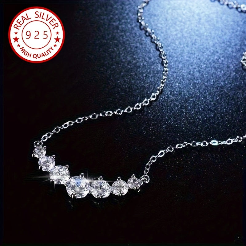 Stylish women's necklace with chic smile motif made of 925 sterling silver - perfect for birthdays, weddings, New Year, or Valentine's Day.