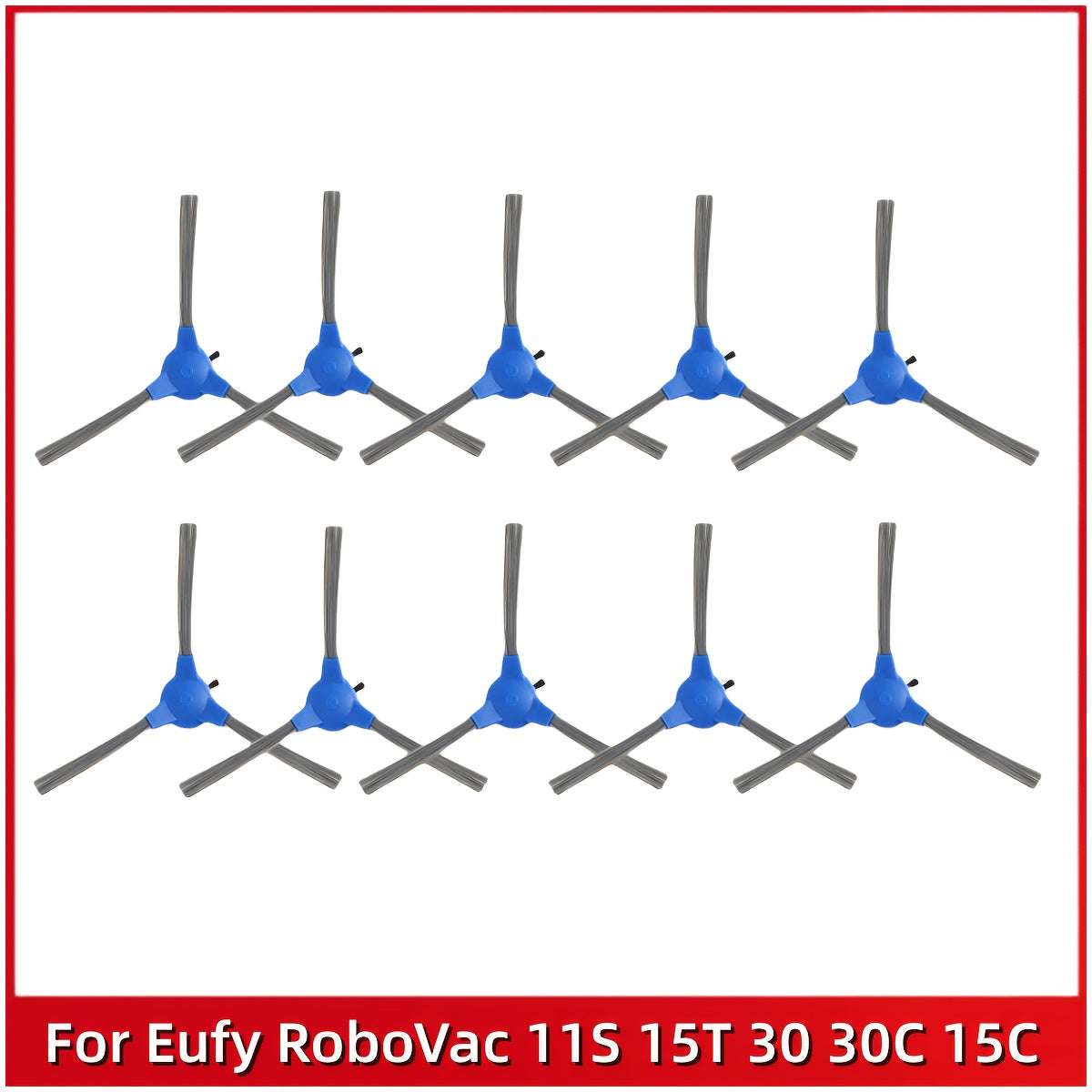 Набор из 10 запасных боковых щеток для моделей Eufy RoboVac 11S, 15T, 30, 30C, 15C, 12, 25C, 35C, 11S Max, 15C Max, 30C Max, G20, G30 - Аксессуары для робот-пылесоса