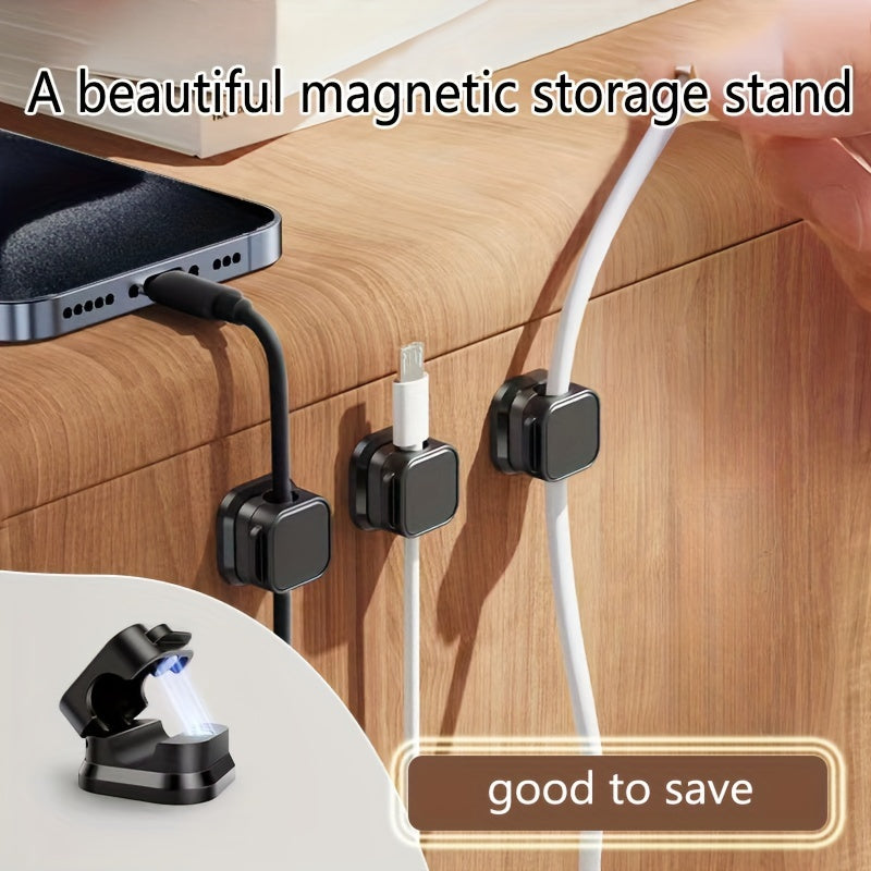 Cool Magnetic Data Cable Storage Organizer and Charging Cable Holder - Creating a tidy desktop with 1/3/6pcs.