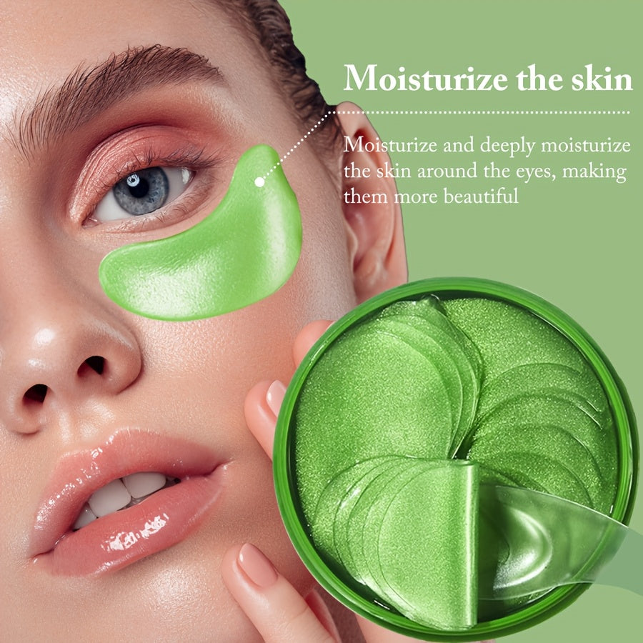 60pcs Aloe Vera and Collagen Eye Masks for Moisturizing and Firming skin, enhancing radiance and elasticity. Say goodbye to dryness and dullness with this Eye Care Skin Care treatment.