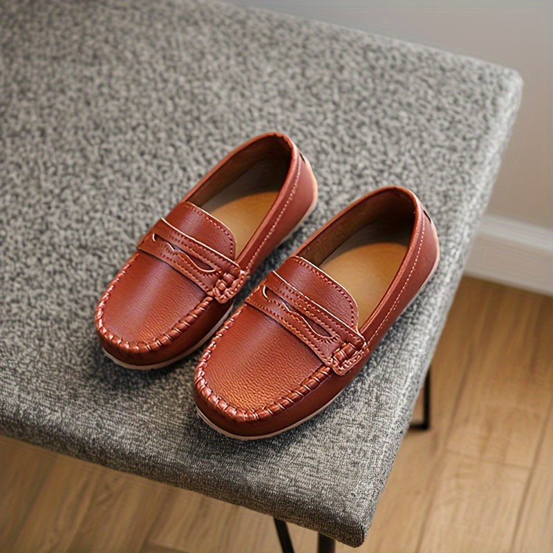 Boys' Vintage Slip On Loafers: Lightweight Non-slip Shoes for All Seasons