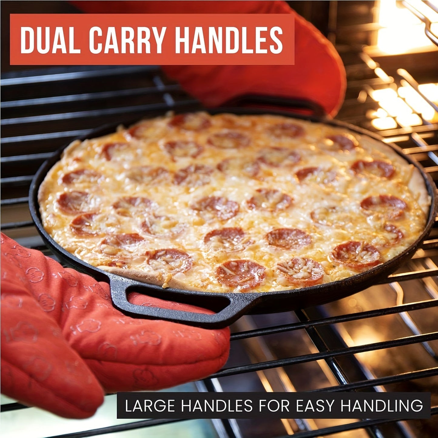 This Cast Iron Pizza Pan is a versatile piece of kitchen cookware that is perfect for cooking, baking, and grilling. It is durable, long-lasting, and provides even heating for all your culinary creations.