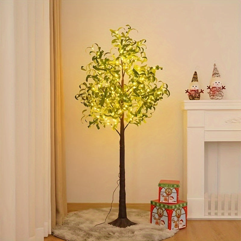 Artificial Tree with Warm White LED Lights, USB-Powered - Available in 152.4cm and 182.88cm Sizes, Ideal for Weddings, Holidays, and Home Decoration