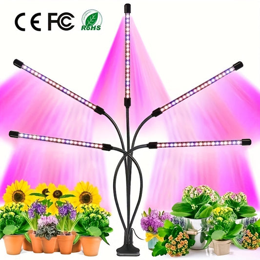 USB powered LED grow light with flexible gooseneck, full spectrum plant light, foldable design, touch control for indoor plants (adapter not included)