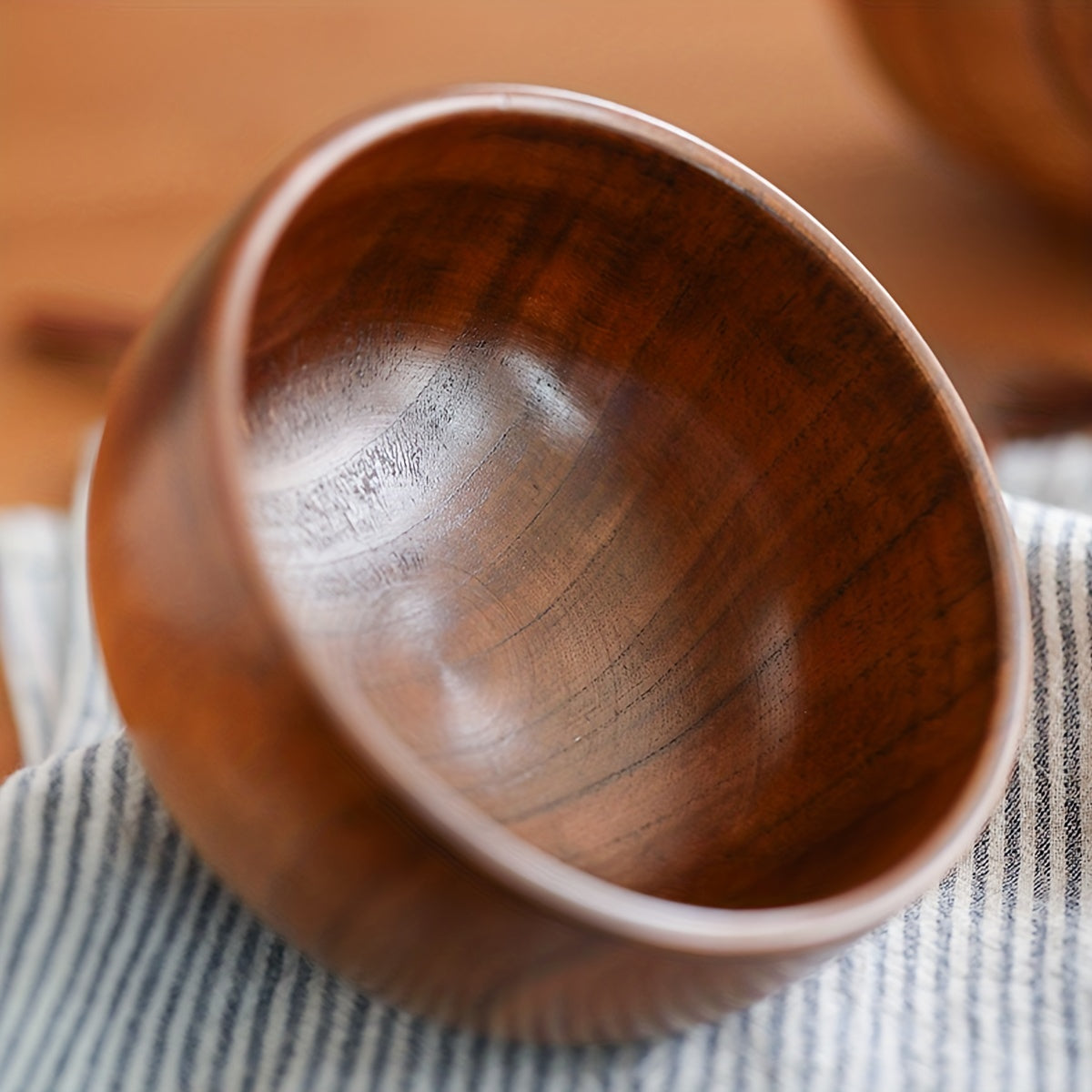 1pc Acid Jujube Wood Bowl, Household Retro Camping Tableware, Anti-scalding Anti-fall, Kitchen Supplies