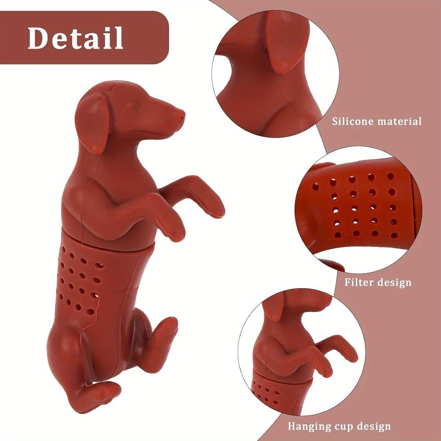 Adorable Puppy Shaped Silicone Tea Infuser - Great for Brewing Loose Leaf, Fruit & Spice Teas - A Wonderful Gift for Tea Lovers - Convenient, Washable, and Eco-Friendly Kitchen Tool