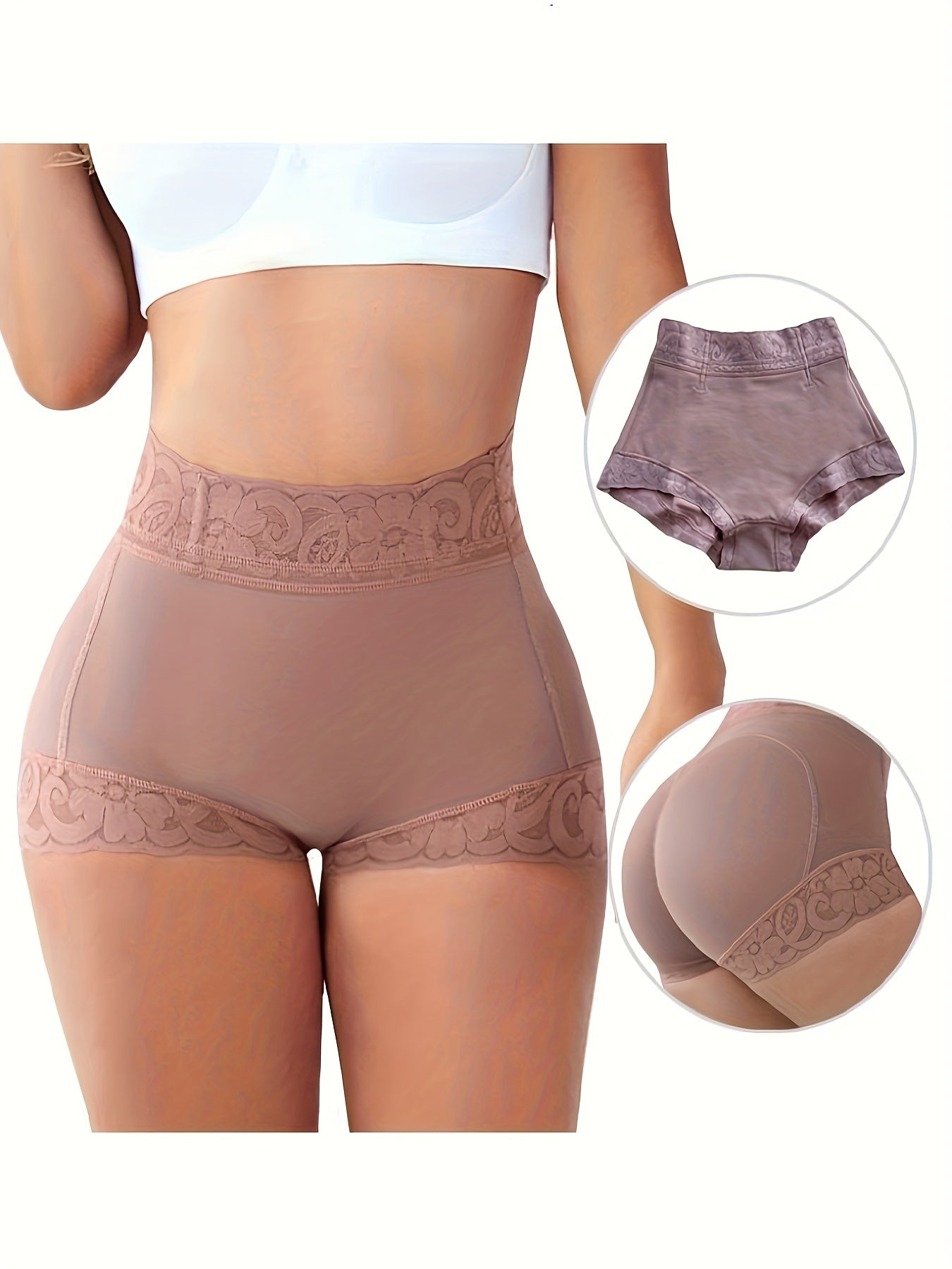 Women's shaping leggings, lace trim underwear, and high elasticity shaping shorts for tummy control