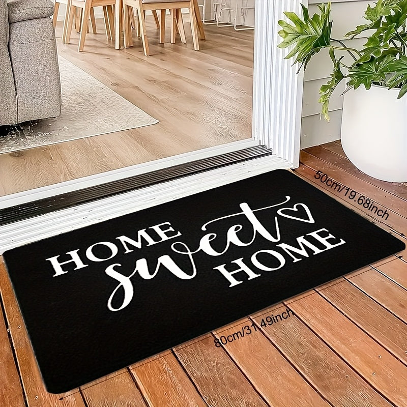 Add a welcoming touch to your home with our charming "Home Sweet Home" doormat! This high-quality mat is non-slip, waterproof, and machine washable, making it perfect for high traffic areas. Its dirt-resistant design makes it ideal for both indoor and