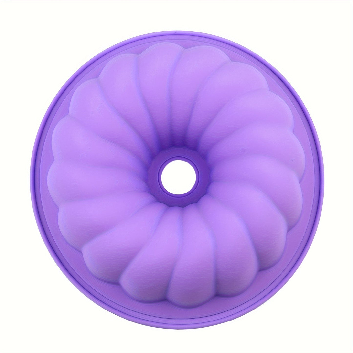 Silicone Bundt Cake Pan - Premium 20.32cm Purple 1pc - Non-Stick, BPA-Free, and Flexible - Great for Fluted Tube Cakes, Gelatin, Bread, Jello, and Chiffon - Oven and Freezer Safe with LFGB Approval - Ideal for Valentine's, Christmas, Thanksgiving