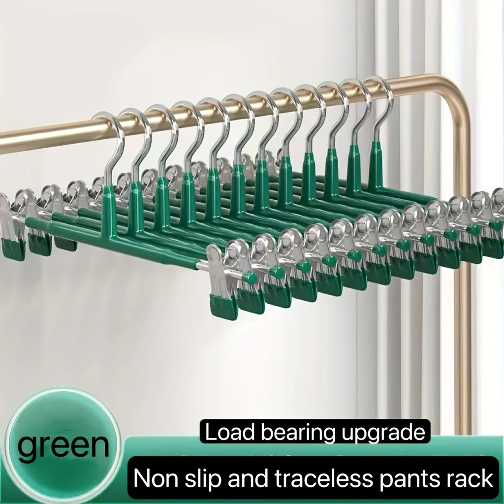 10 Premium Stainless Steel Pants Hangers with Adjustable Clips - No-Slip, Heavy-Duty Racks for Retail Display and Home Use