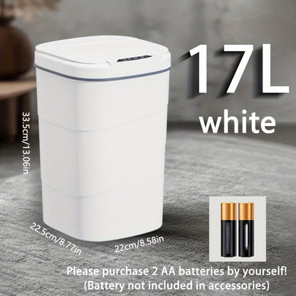 The 13L/17L intelligent induction trash can is versatile for use in the living room, kitchen, and bathroom.