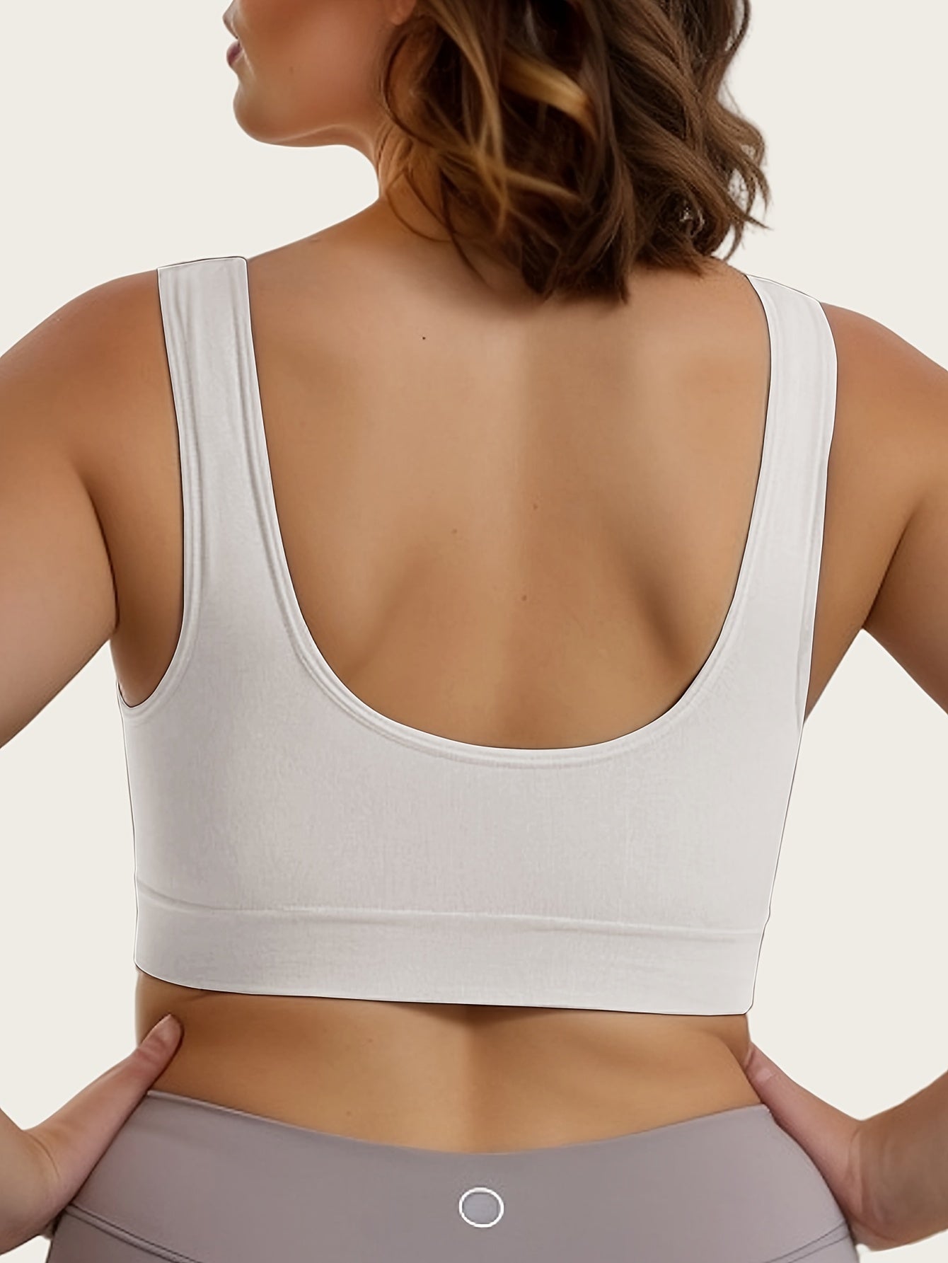 Full coverage wireless tank bra with seamless design, comfortable push-up style for women's lingerie and underwear.