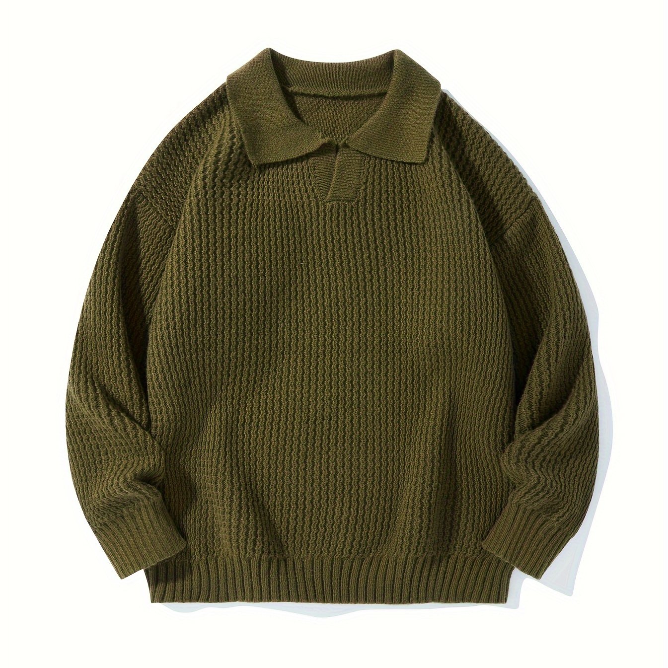 OBM Fashion Knit Sweater - Casual drop shoulder, solid color pullover for couples, ideal for fall/winter